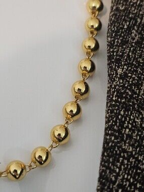 GOLD BALL NECKLACE, 22", Gold Plated Necklace